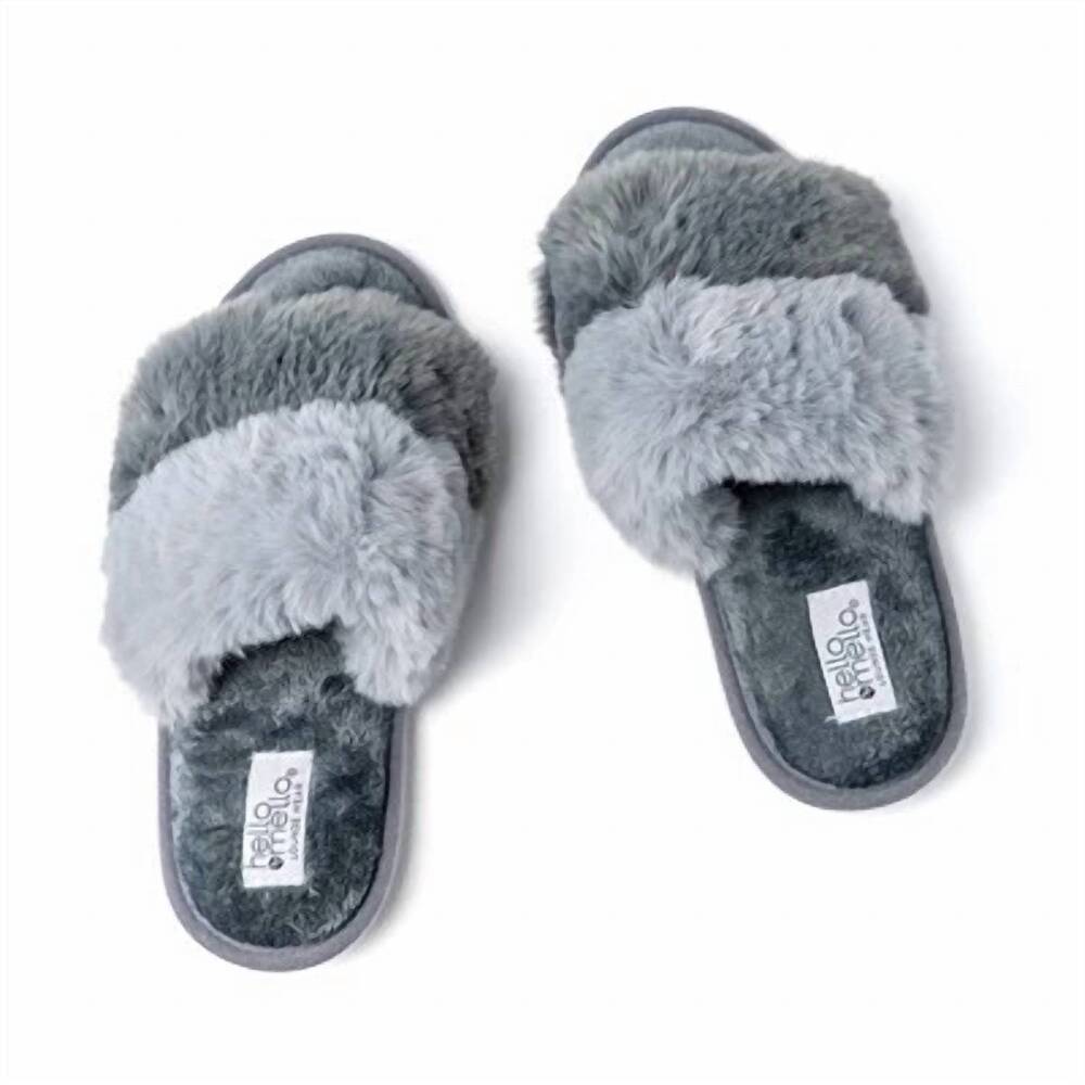 NEW HELLO MELLO women's cotton candy puff slippers in cloud